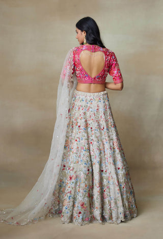 Sweetheart gray lehenga set