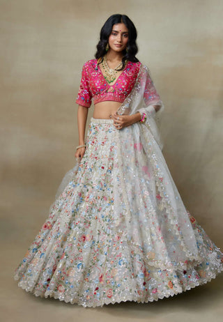 Sweetheart gray lehenga set
