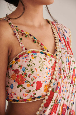 Misri champagne sari and blouse