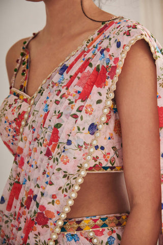 Misri champagne sari and blouse