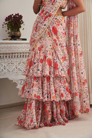 Misri champagne sari and blouse