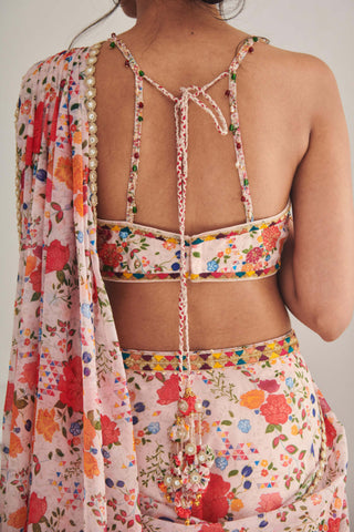 Misri champagne sari and blouse