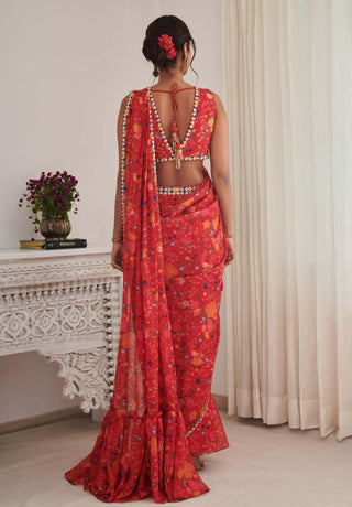 Payal red sari and blouse