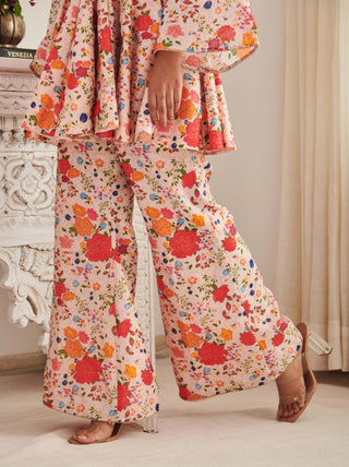 Vinamrh champagne kurta and flared pants