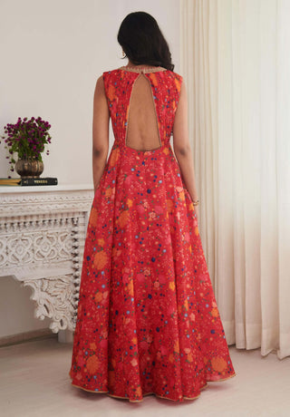 Rithi red floral dress