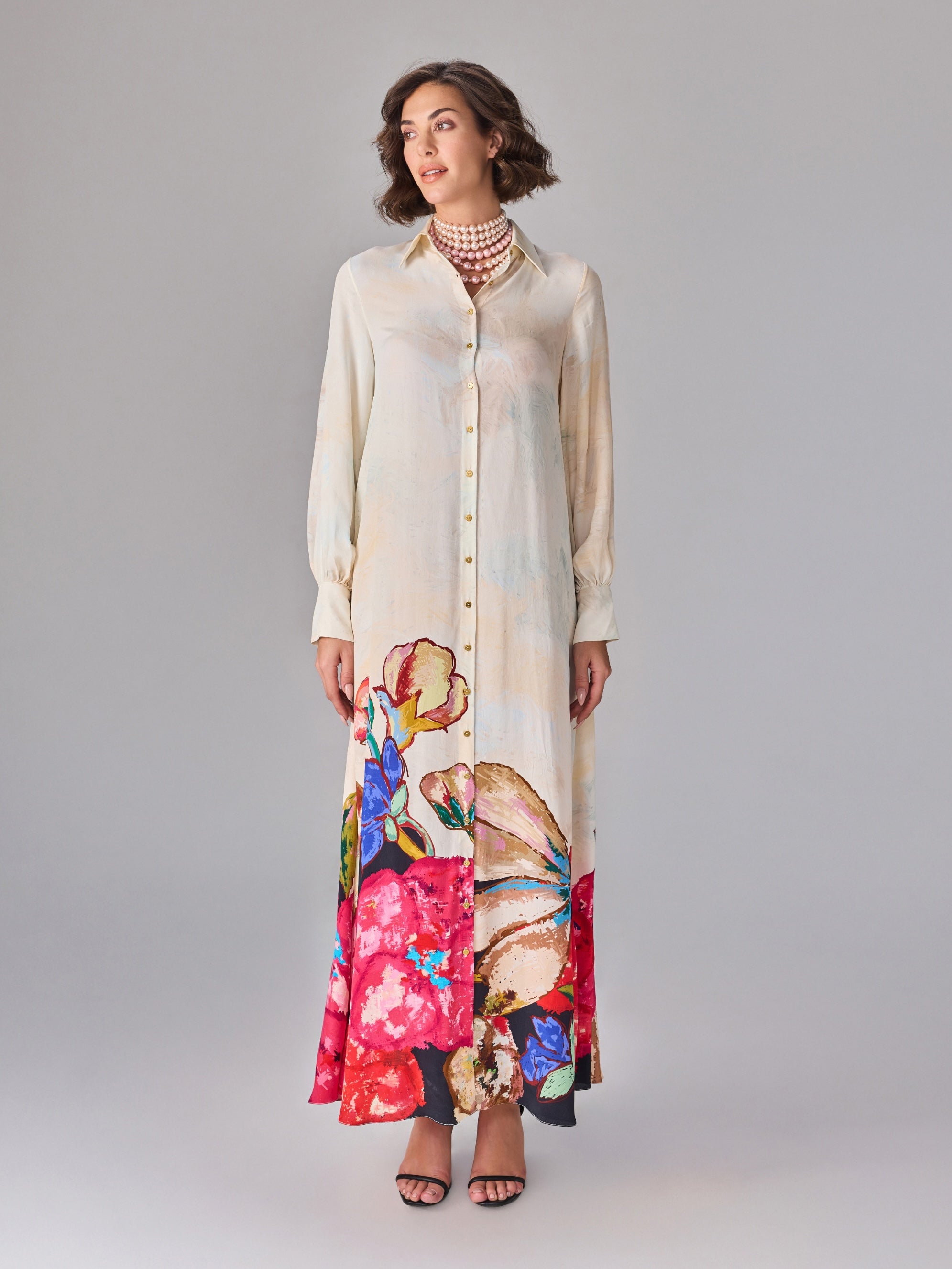 multicolor shirt dress Multicolor Atlantic Rainforest Organic Cotton T-Shirt Midi Dress