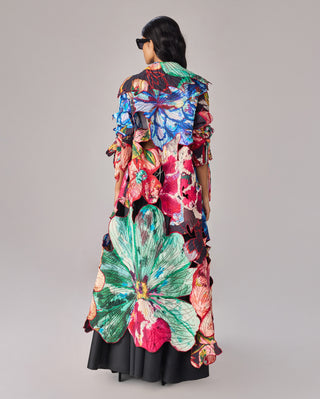 Effie Multicolor Coat, Corset And Skirt by Saaksha & Kinni available on Indiaspopup.com