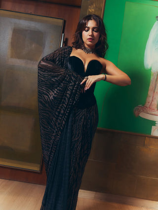 Coco black and gold sari and corset