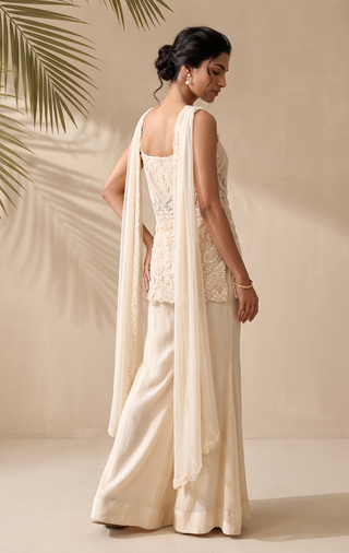 Marisol ivory kurta and sharara set