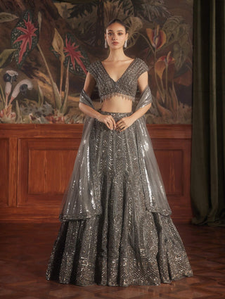 Sirius charcoal lehenga set