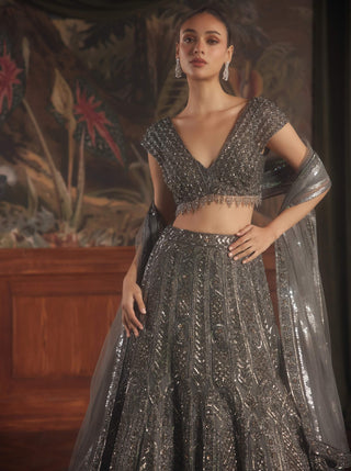 Sirius charcoal lehenga set