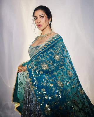 Aasmani blue lampi lehenga set