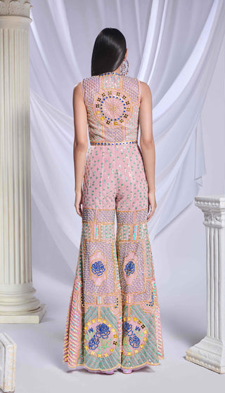 Story Of Sequence Pink Jumpsuit by Papa Don'T Preach By Shubhika, available on Indiaspopup.com