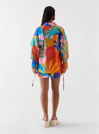 Kota multi print shirt with shorts