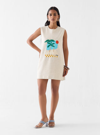 Sahara cream day short dress