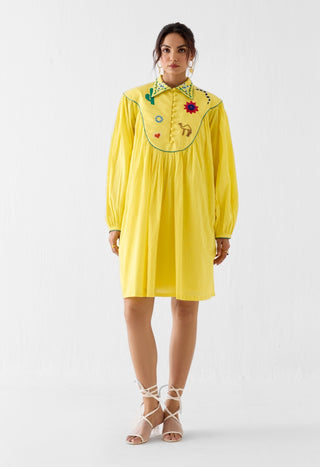 Peela yellow mulmul dress