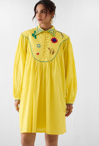 Peela yellow mulmul dress