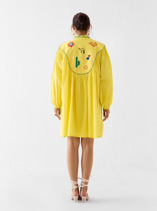 Peela yellow mulmul dress