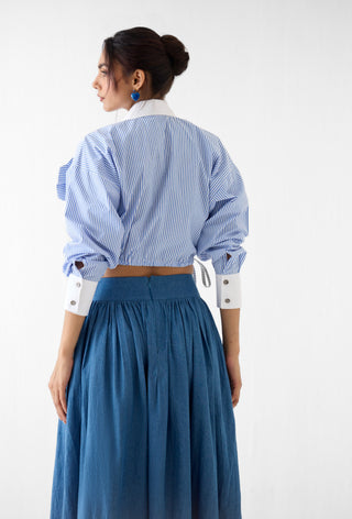 Azure crop shirt