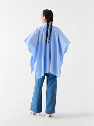 Azure layered poplin shirt