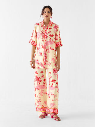 Sawai multi print shirt with trousers