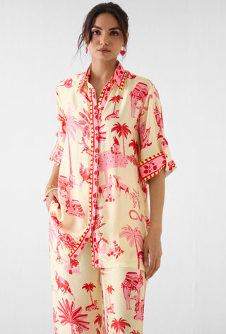 Sawai multi print shirt with trousers