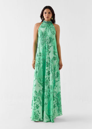 Buta green halter dress