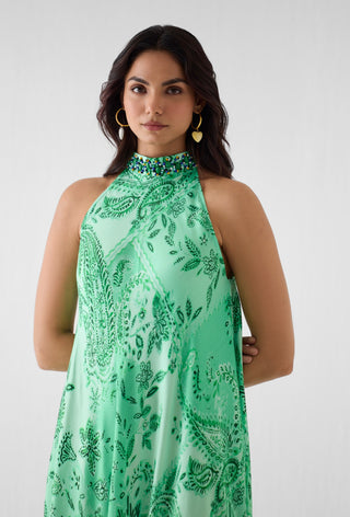 Buta green halter dress