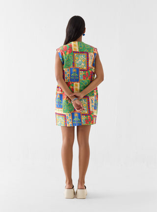 Johari multi print short dress