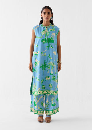 Nila blue kurta with pants