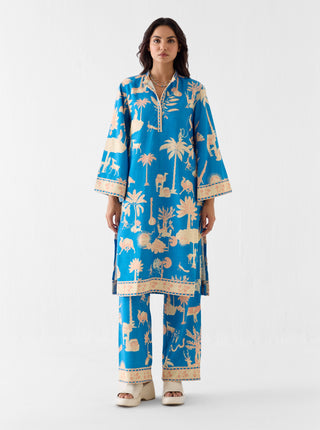 Jaipur blue kurta with pants
