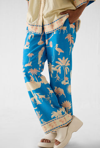 Jaipur blue boxy shirt with trousers