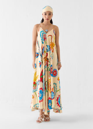 Sanganer multi print strappy dress
