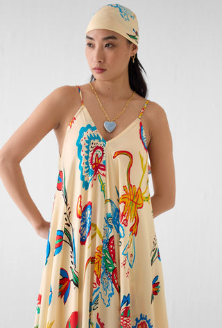 Sanganer multi print strappy dress