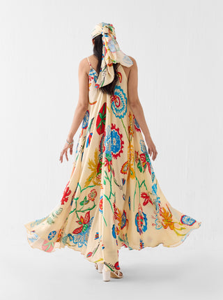 Sanganer multi print strappy dress