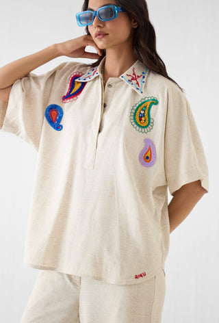 Matka cream shirt with trousers
