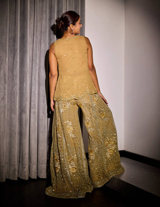 Sanya Gulati-Gold Embroidered Pants And Top-INDIASPOPUP.COM