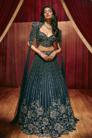Susanna blue lehenga and cape set