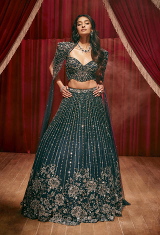 Susanna blue lehenga and cape set