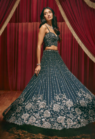 Susanna blue lehenga and cape set