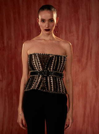 Byzantine embroidered corset and belt