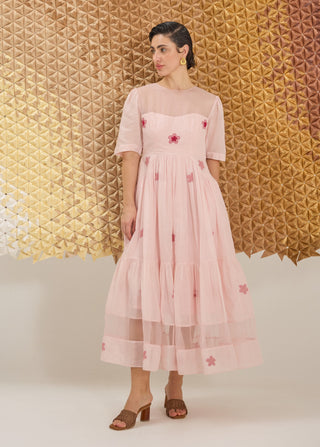 Powder pink a-line dress