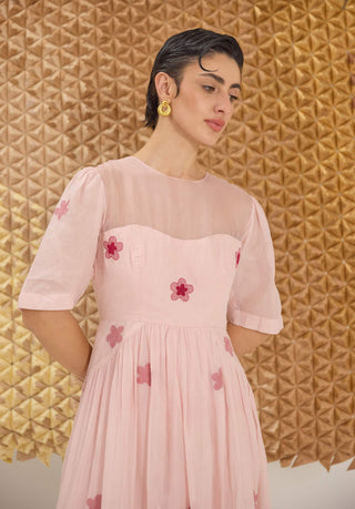 Powder pink a-line dress