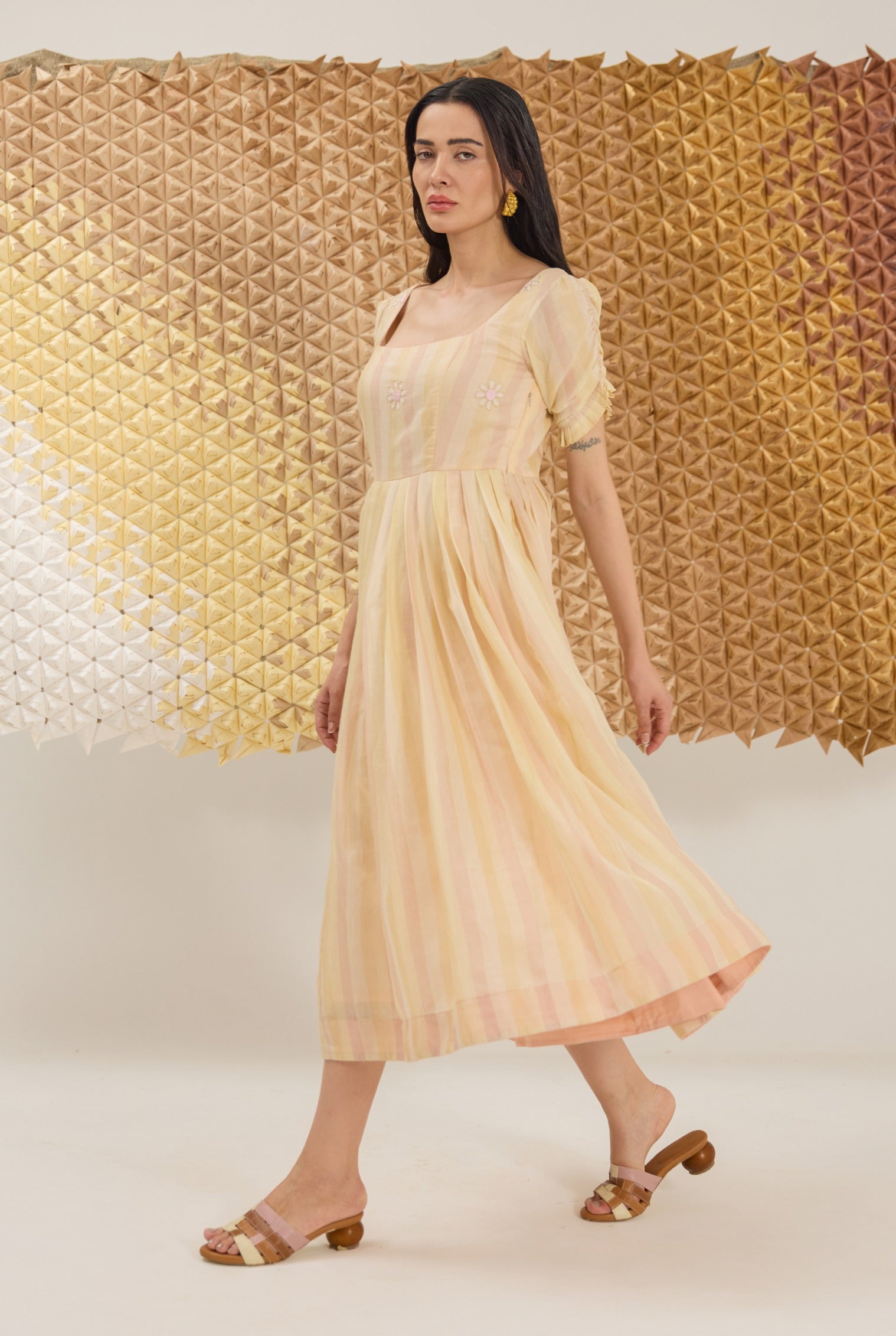 dress kuning pastel Pastel Yellow Ruffle Tiered A-Line Long Party Prom Dress Yellow / 6