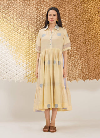 Cream yellow shirt dress