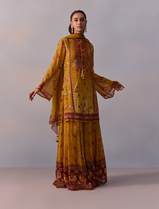 Anaisha Cannary Yellow Sharara Set by Kalista available on Indiaspopup.com