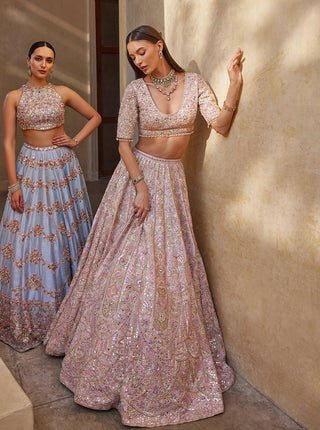 Rosepink mirror lehenga set