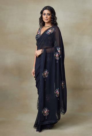 Twinkle black sari and blouse
