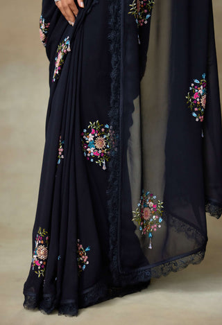 Twinkle black sari and blouse