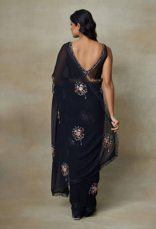 Twinkle black sari and blouse
